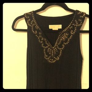 Michael Kors Black Sleeveless Top with Beads